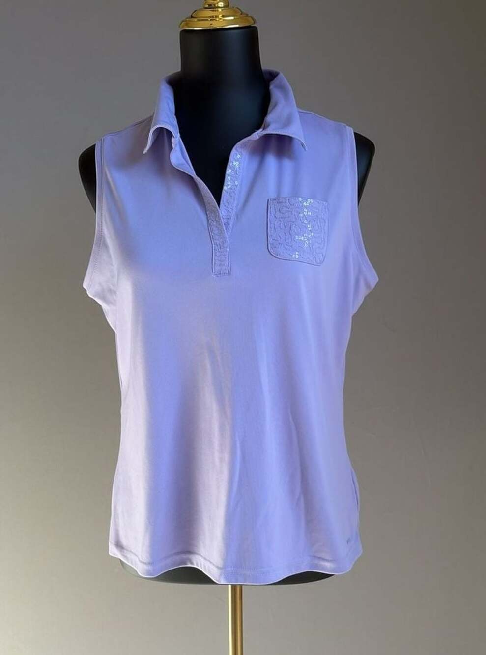 IZOD Performx Cool FX Women's Sleeveless Polo Shirt Lilac Purple Size L